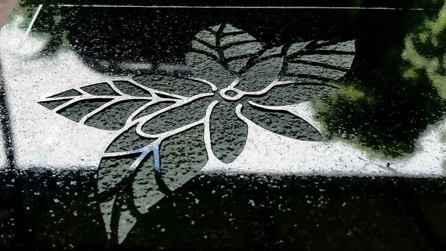 Fleur gravée